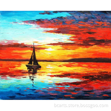BC16-0124 New view gifts impressionist Sunset oil painting with simple designs
